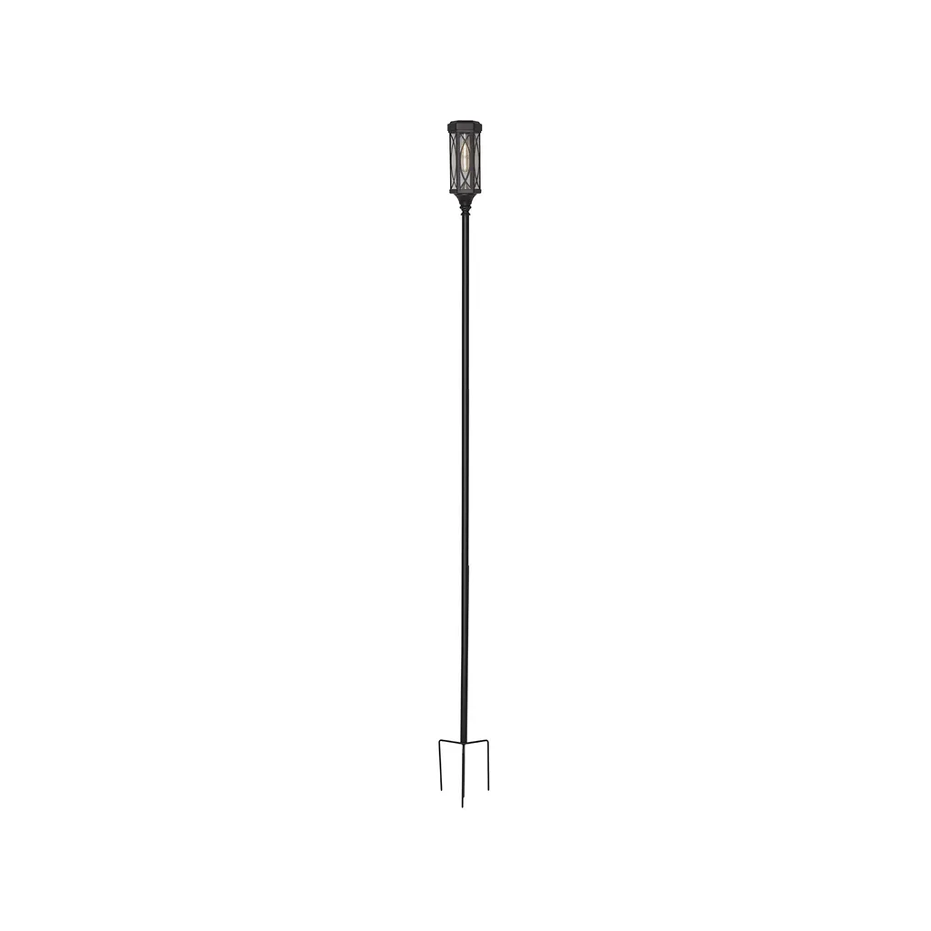 Borne solaire LED Folke pour jardin, luminaire d'allée en alu et verre brun