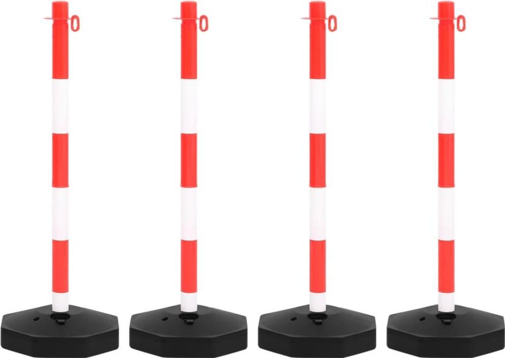 vidaXL Kettenpfosten-Set mit 10 m Kunststoffkette