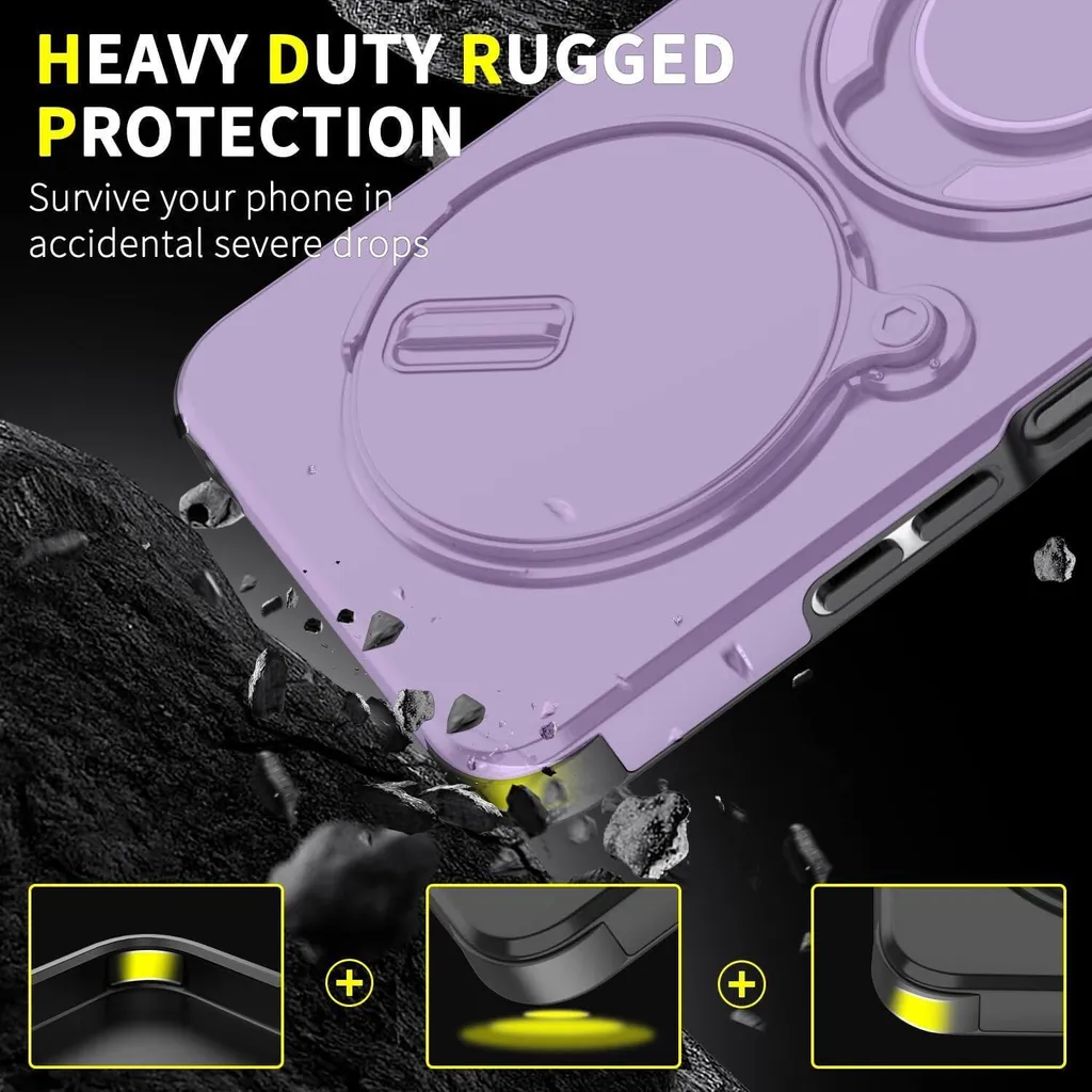 Cover Rugged Xiaomi Redmi 14C / Poco C75 Viola con Slide Camera 360 - 6