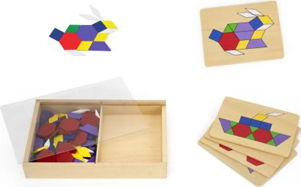 Puzzle logique Montessori Viga : blocs Dienes en bois mosaïque 148 pcs - 8