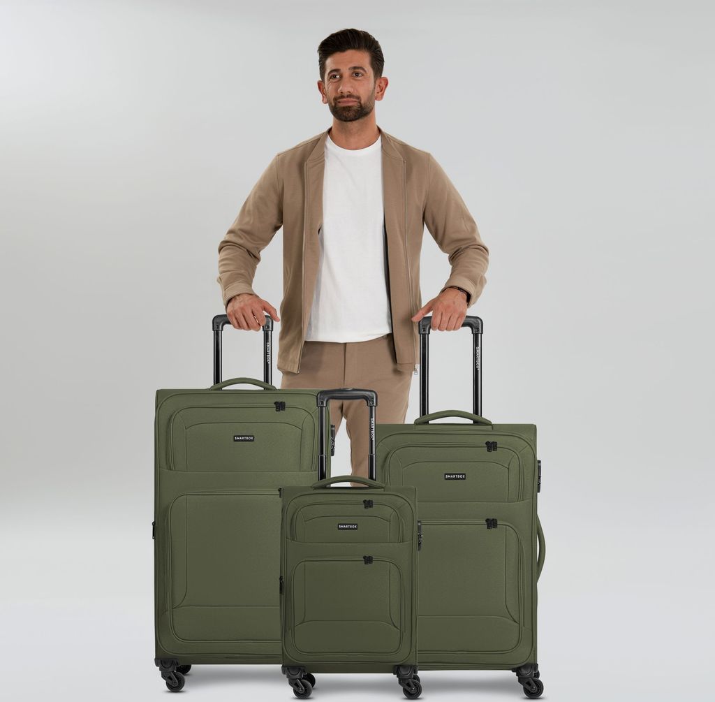 SMARTBOX Edition 03 - Set 3 Valises Rigides Noires Avec Roulettes