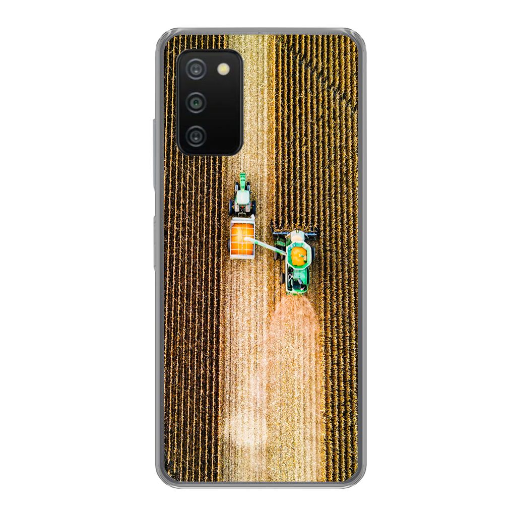 MuchoWow Handyhülle Schutzhülle Hülle für Samsung Galaxy A03s Traktor - Feld - Land - Bauernhof - Ernte Silikon Softcase Handy Hülle - Schutz