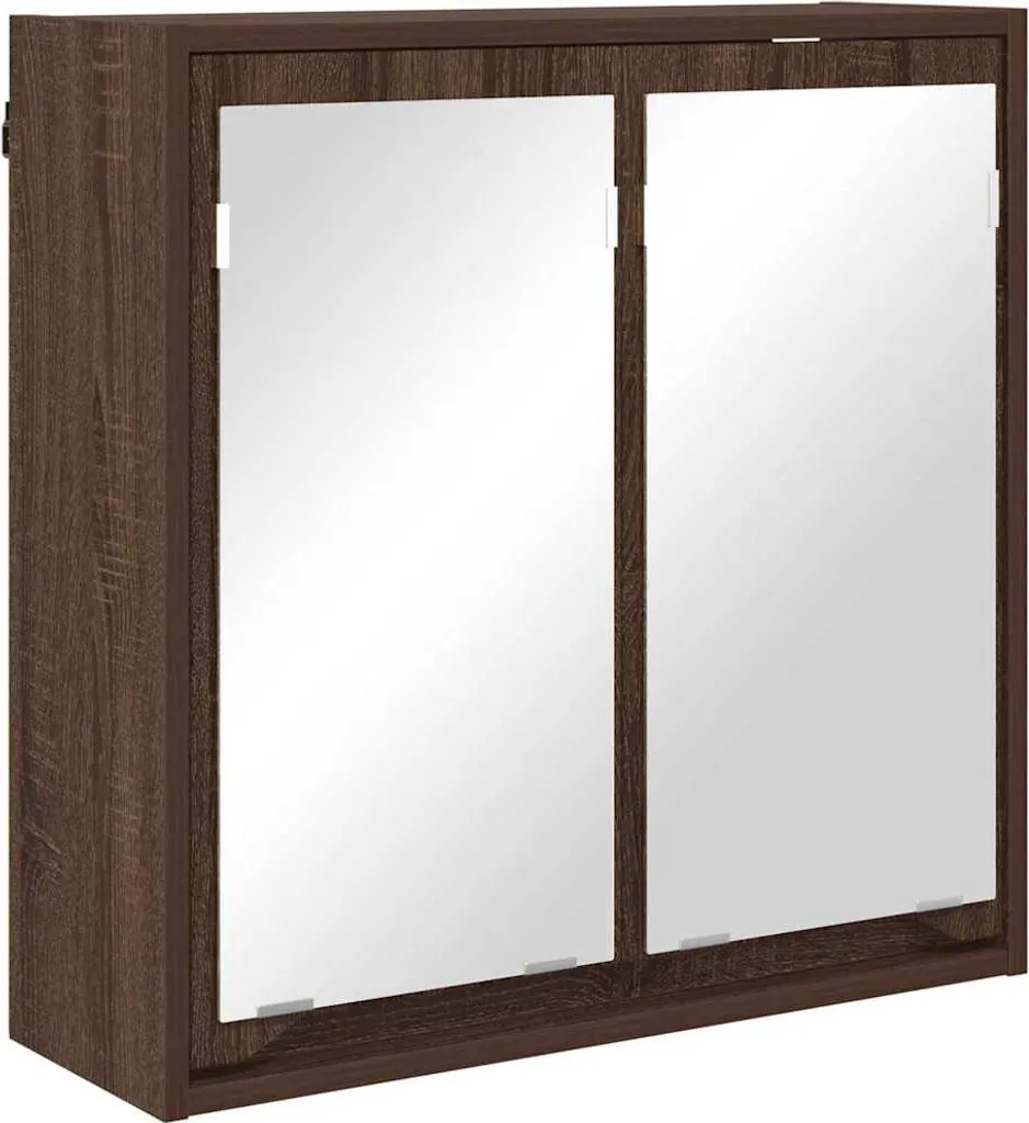 Arredo Bagno Elegante: Mobile Specchio Rovere Marrone 60x20x60 cm
