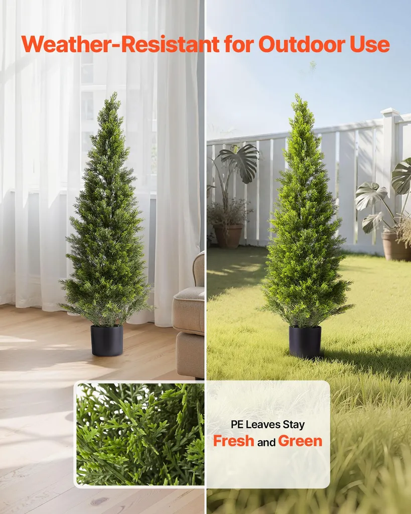 Set 2 Cedri Artificiali VEVOR 122cm - Piante Finte Esterno Realistiche - 3