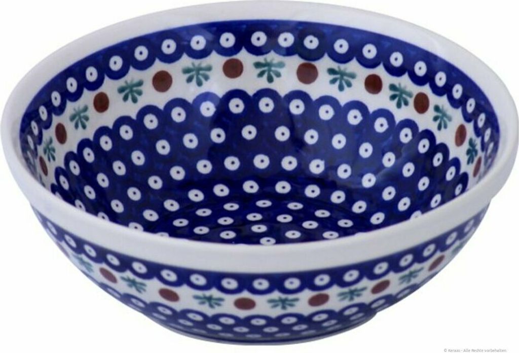 Original Bunzlauer Keramik 2 Liter Schüssel Schale Ø20,5 cm Salatschüssel Beilagenschüssel Rührschüssel Obstschale [Form 1] dickwandig und ro...