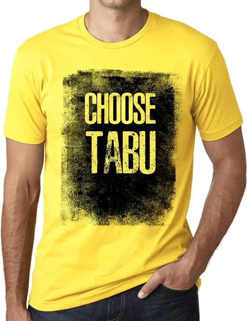 Herren Grafik T-Shirt Tabu wählen – Choose Tabu – Öko-Verantwortlich Vintage Jahrgang Kurzarm Lustige Druck Geburtstag Geschenk Mann