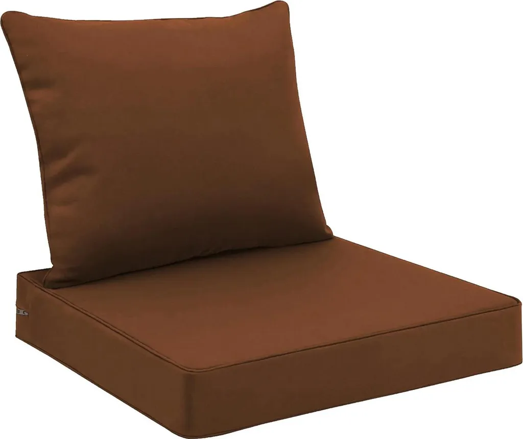 Coussin extérieur café 56x56x10cm imperméable déhoussable et lavable