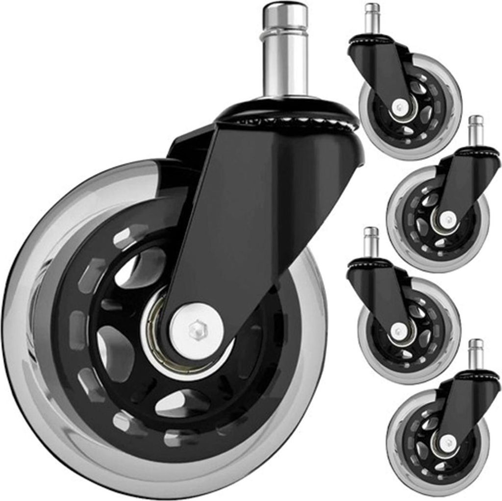 Jeu De 5 Roulettes Pour Chaise De Bureau - Tige 11mm X 20mm, Diamètre 48mm, Charge 150kg