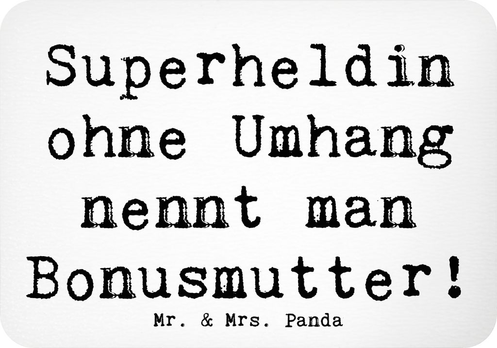 Mr. & Mrs. Panda magnet Spruch Bonusmutter Superheld - Weiß - Geschenk, Weihnachten, Anerkennung, herzerwärmende Sprüche, whiteboardmagnet, Für...