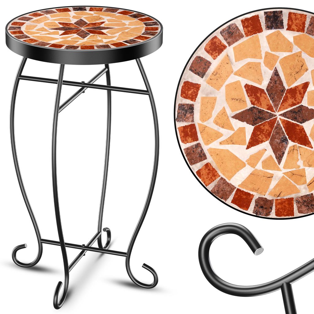 KESSER® Mosaiktisch Bistrotisch Blumenhocker Rund 60x34cm Produktbild 