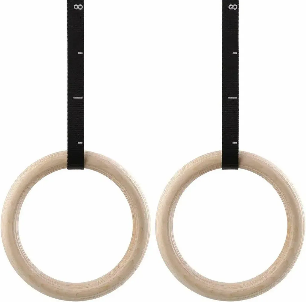 Anneaux de gymnastique en bois pour calisthenics et fitness