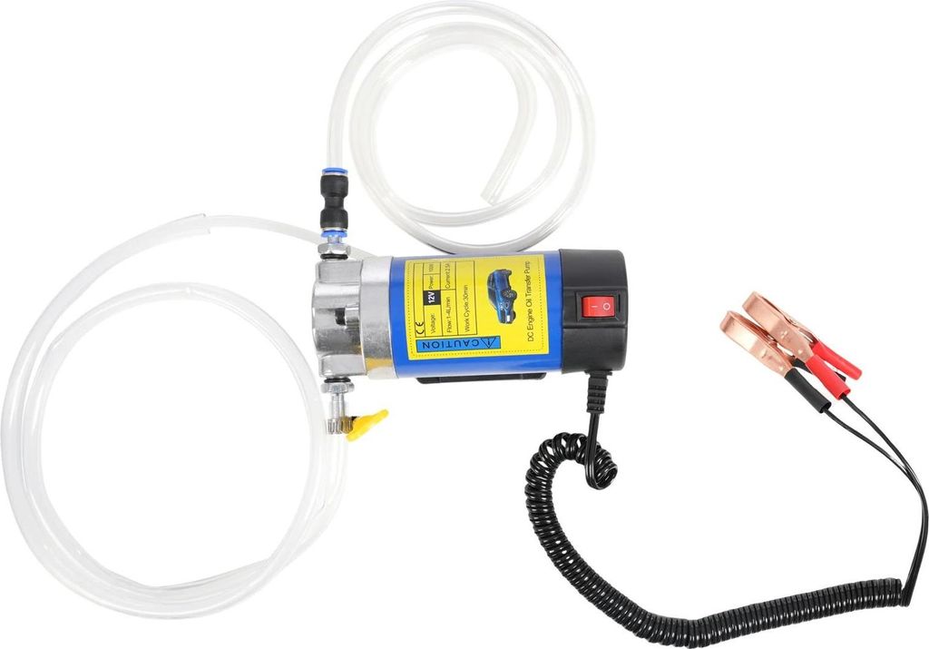 Tragbare Öl-Transferpumpe - 12V Ölabsaug-/Ölwechselpumpe - 100W Motor - Fördermenge 1–4 L/min - Set 3 Schläuche - Für Autos Boote Traktoren