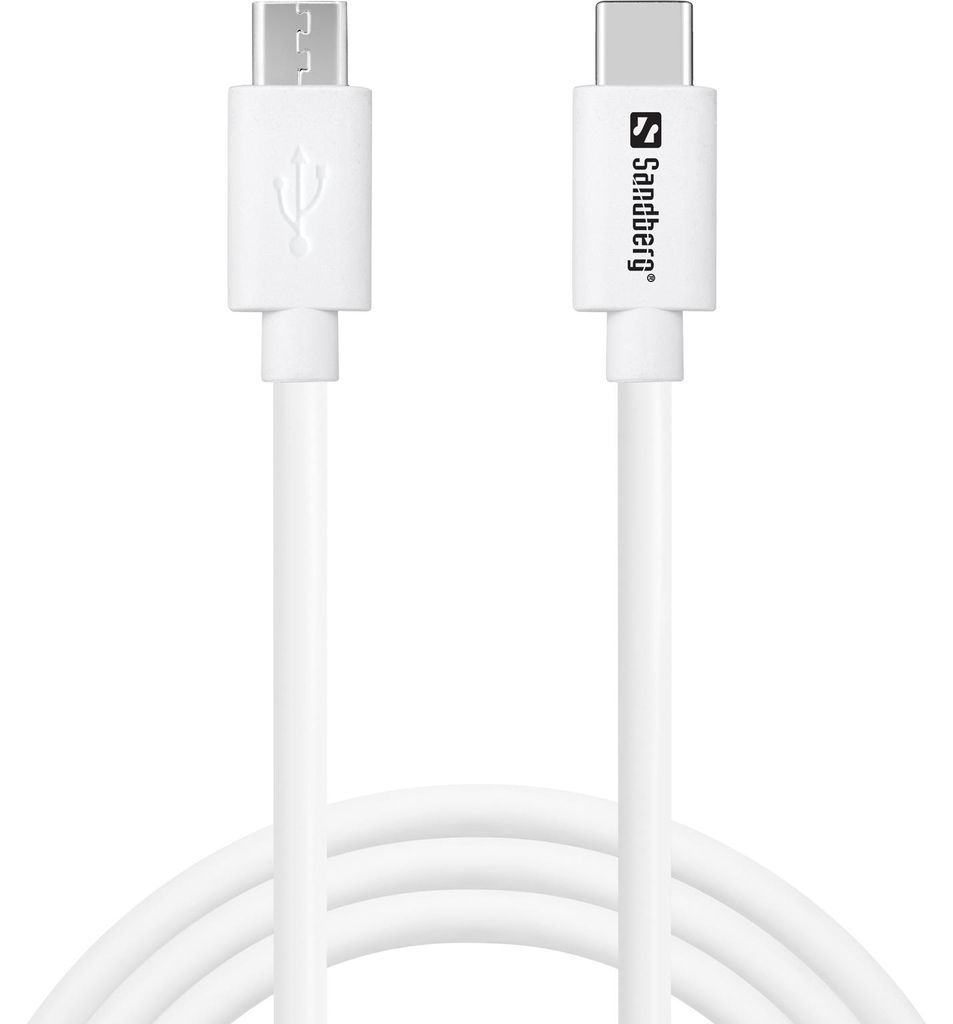 Sandberg 136-74 USB Kabel 1 m USB C Micro-USB B Weiß