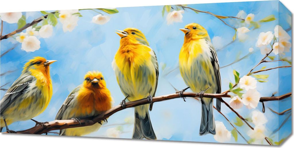 Bild 60x30cm Frühlingspfiff