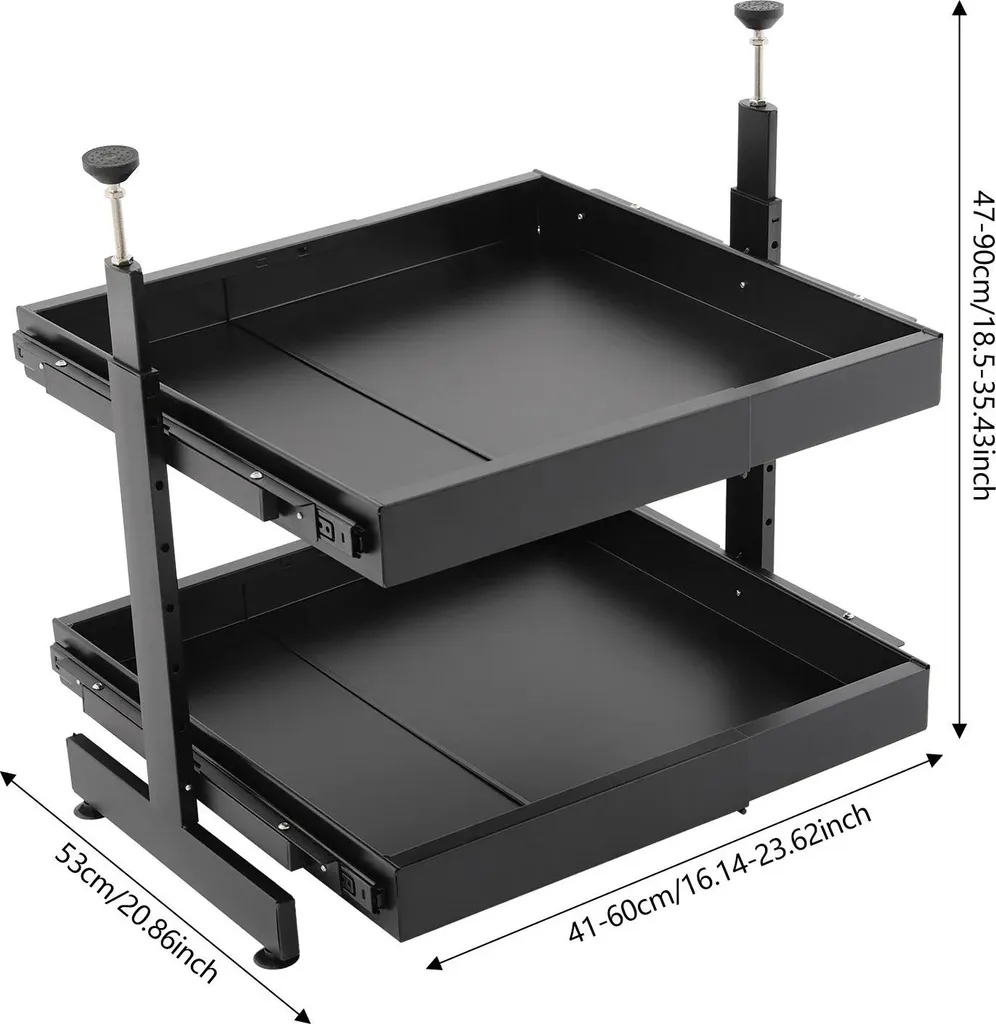 Organisateur d'armoire à tiroirs coulissants 2 niveaux extensible gris
