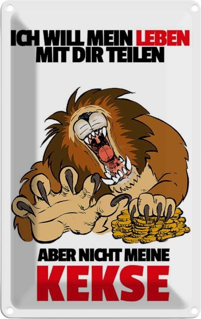 vianmo Blechschild 30x20 cm Will Leben teilen nicht Kekse Dekoration Spruch Zitat