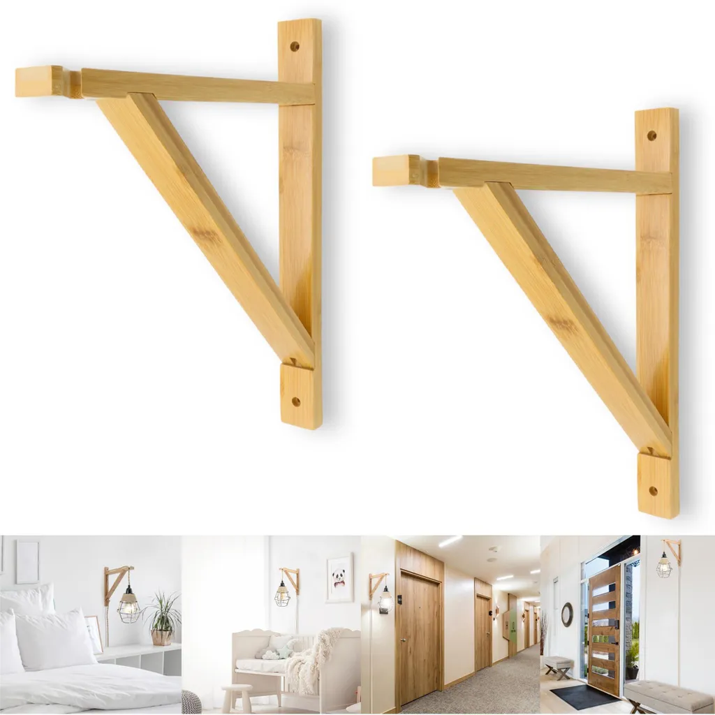 Fixation murale sans perçage électrique pour suspension en bambou x2