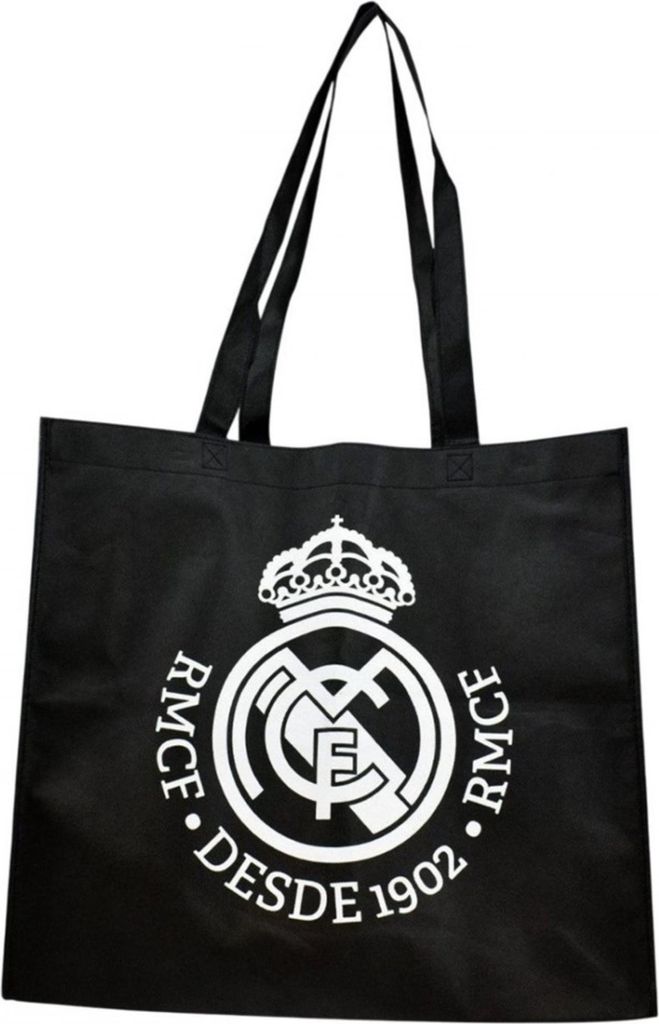 Real Madrid Einkaufstasche Schwarz – Ökologische Tragetasche 40 × 40 × 12 cm