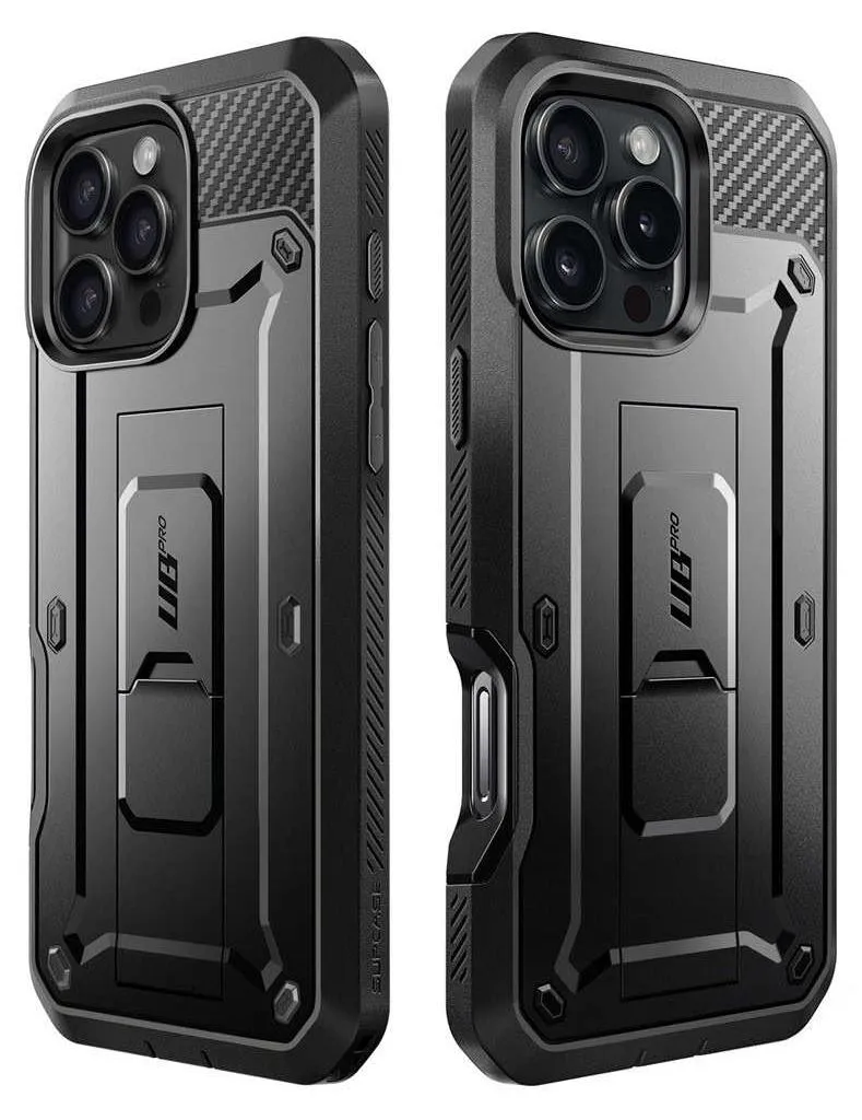 Évitez les Chutes : Coque iPhone 16 Pro Max Antichoc avec Support Noir - 9