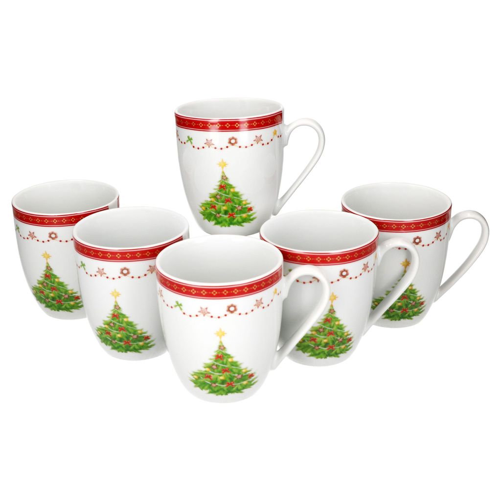 6x Świąteczne kubki do kawy 340ml porcelanowe kubki 6 osób Zdjęcie produktu 
