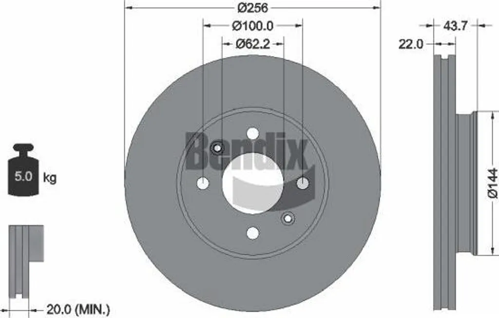 Disque de frein avant haute qualité compatible Hyundai i20 et Kia Rio