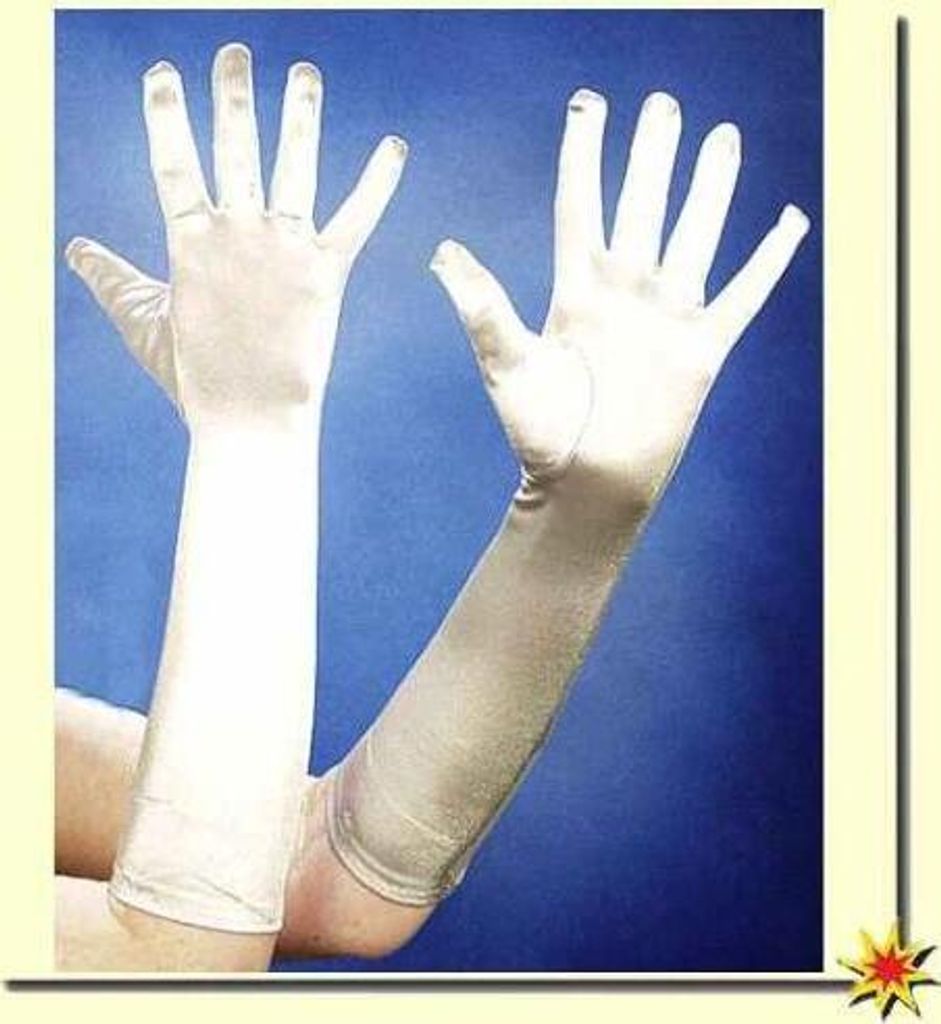 Satin-Handschuhe 40 cm lang silber Kostüm-Zubehör Produktbild 