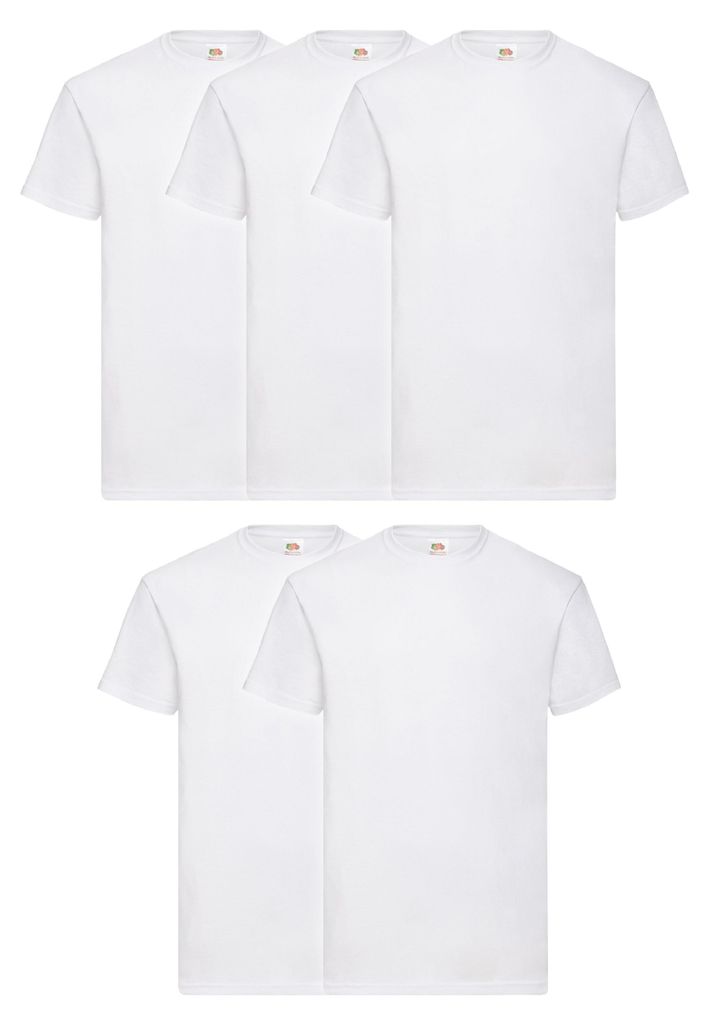 5er Pack Fruit of the Loom Valueweight T-Shirt Farbe: weiß Produktbild 