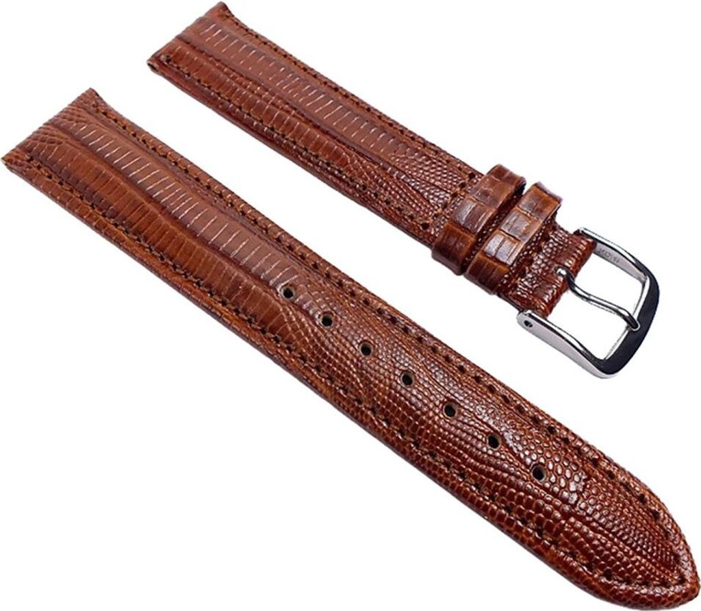 Uhrenarmband Kalbsleder Braun Eulit Teju-Print 22156S, Anstoß:22 mm