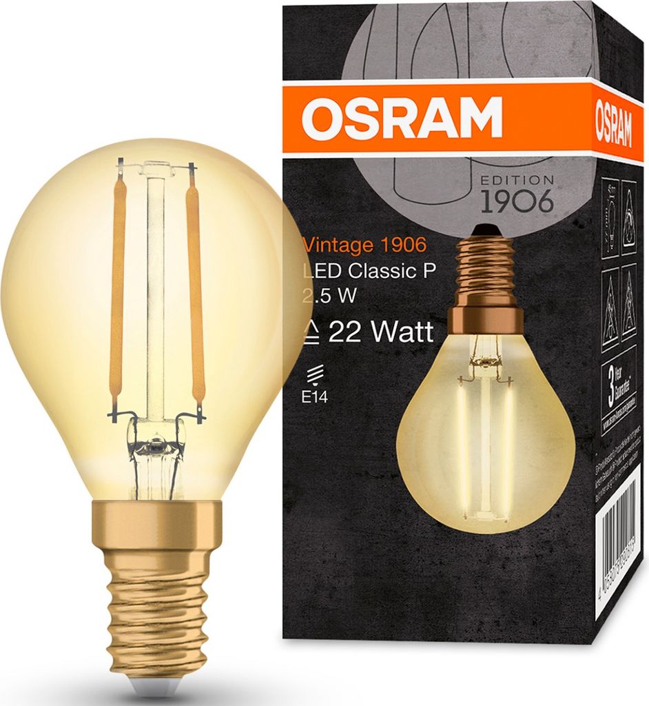 Osram ST CLAS P 22 2.5 W/2400K E14 LED-Lampe, Birnenform, Produktbild 