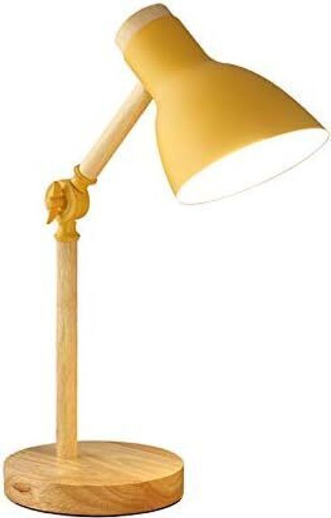 Holz-Tischlampe, kreative Flex-Schreibtischleuchte, Kunst, einfache LED-E27-Leuchten/Augenschutz, Lese- und Schlafzimmer-Nachttischbeleuchtung(Ge...