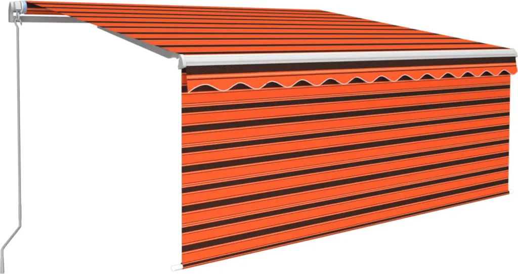 Store banne pour balcon 3,5x2,5m - Protection solaire rétractable orange