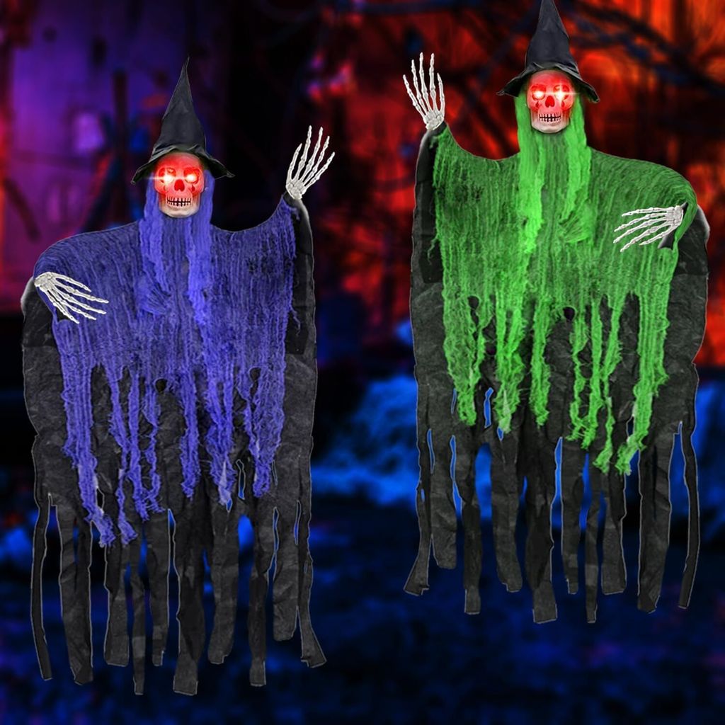 Halloween Hängender Geist Skelett Türdekoration 2 Stück
