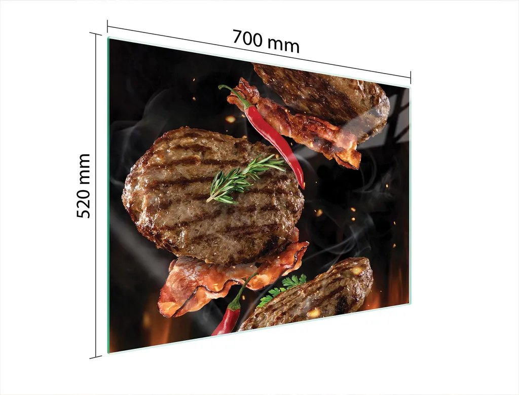 Piastra Di Protezione In Vetro Per Forno 70X52 Griglia