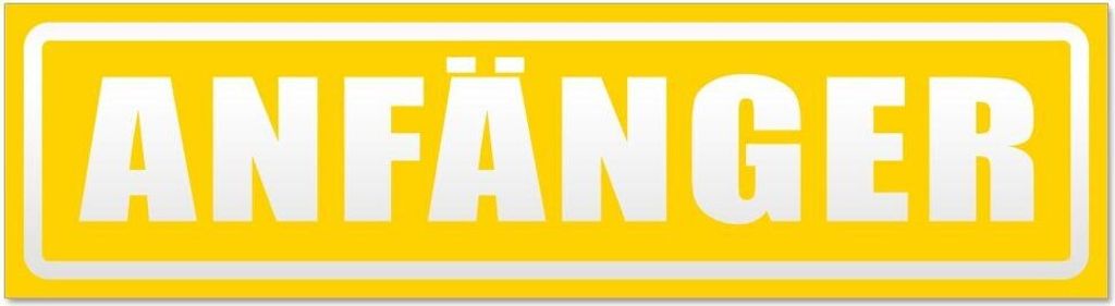 Kiwistar Anfänger invertiert Magnetschild Schild magnetisch - 20cm Gelb - Magnetfolie für Auto PKW Kfz