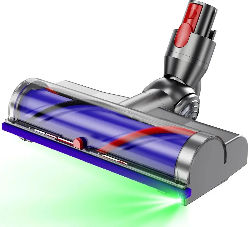 Buse d'aspirateur avec éclairage LED et brosse à rouleau pour sols et tapis