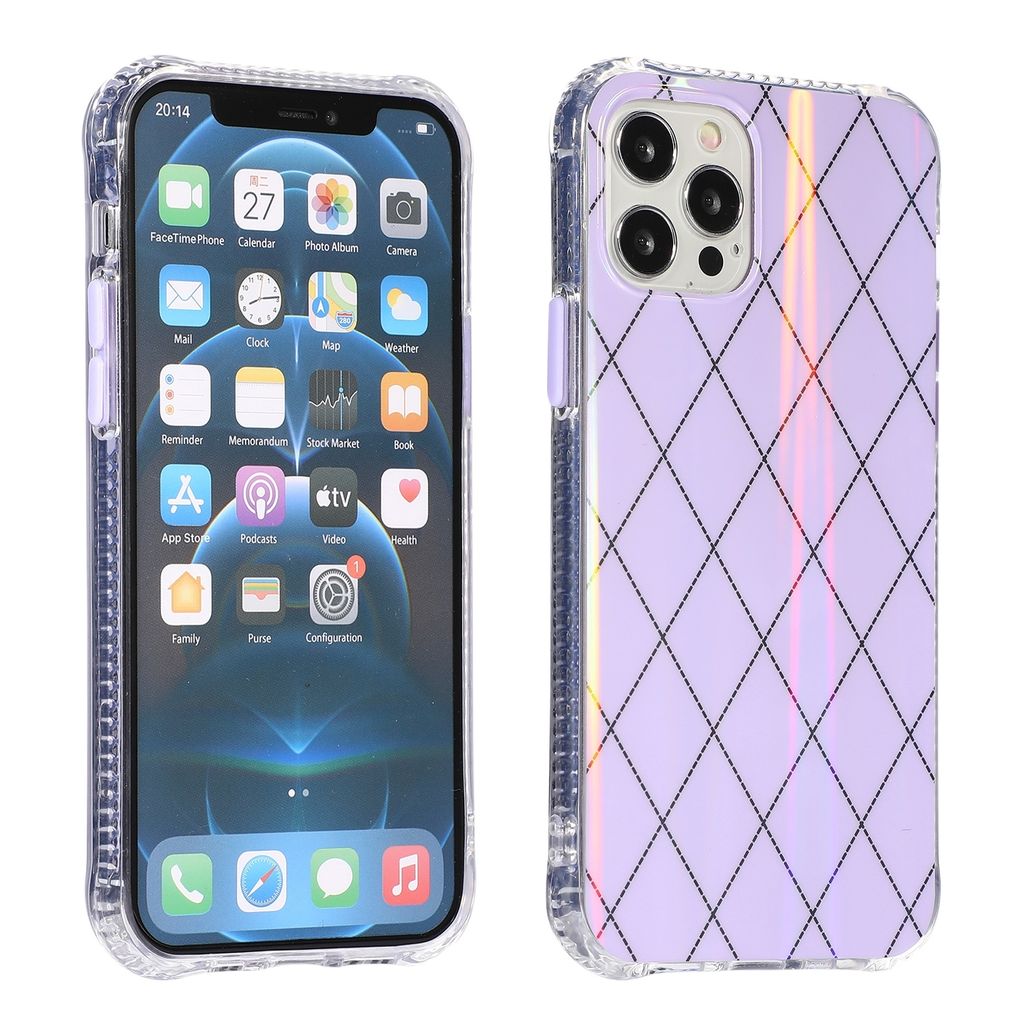 Für Apple iPhone 12 Pro Max Shockproof TPU Muster Schutz Hülle Cover Lila