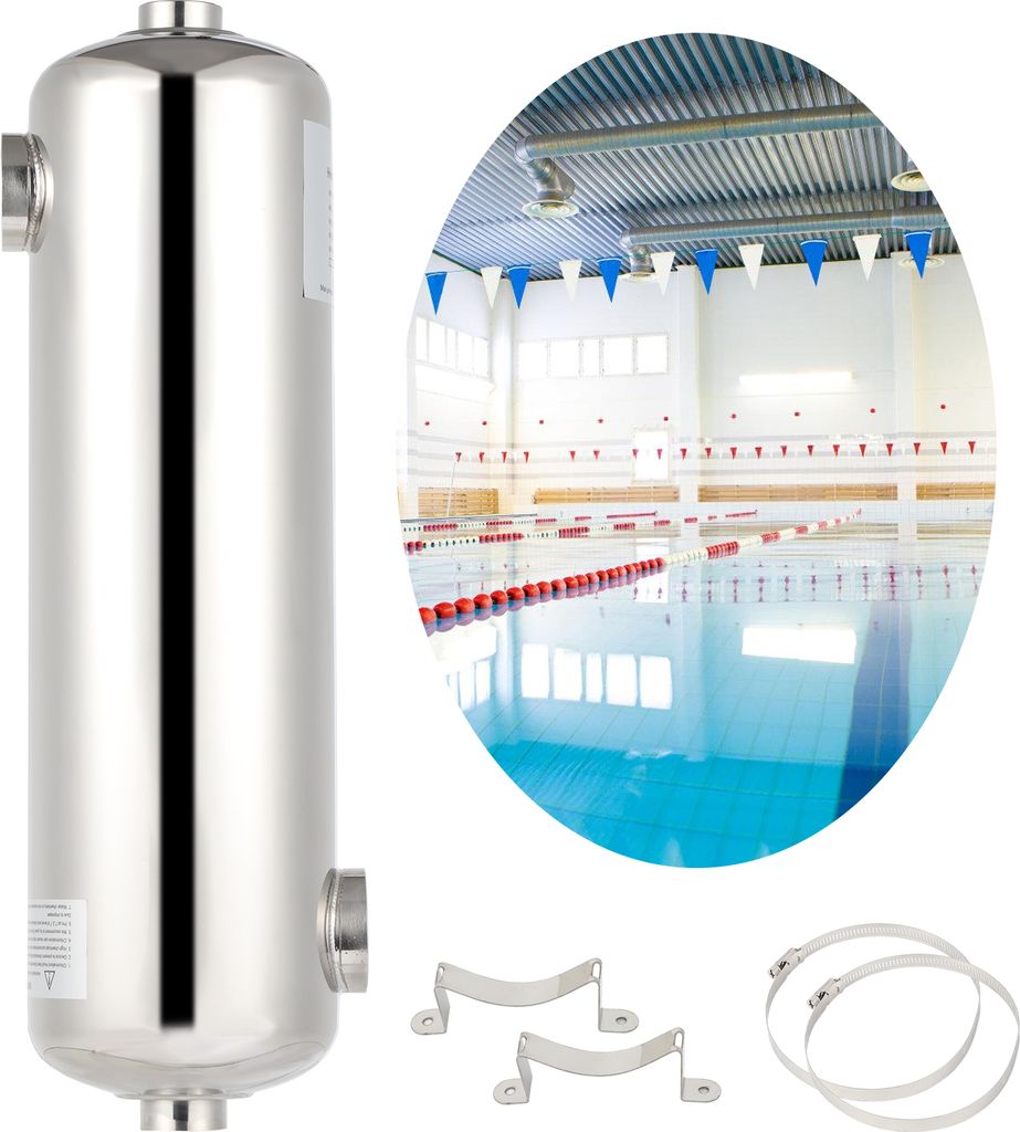 TolleTour Poolheizung Schwimmbadheizer SS304 Schwimbad Wärmetauscher Edelstahl 60KW