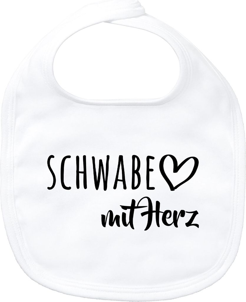 Huuraa Baby Lätzchen Schwabe mit Herz White Klettverschluss Baumwolle Latz Geschenkidee