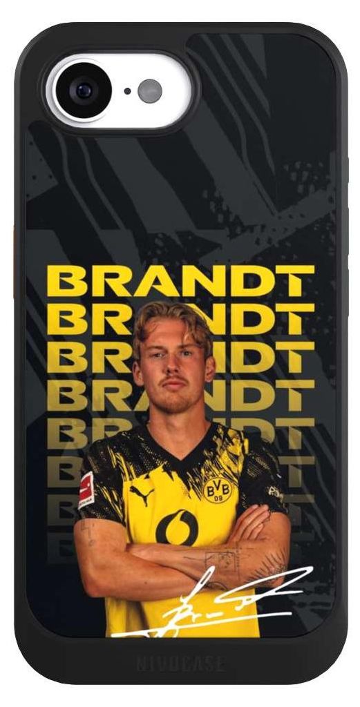 NIVOCASE Hülle für Apple iPhone 16e Handyhülle NIVOcore Case Schwarz BVB Borussia Dortmund Julian Brandt