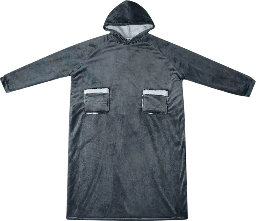 Felpa con Cappuccio Coperta L Blu Navy vidaXL - Pile/Flanella 1.8kg
