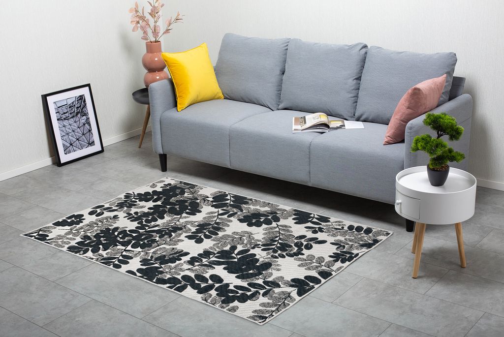 In- & Outdoor Teppich JIONI Schwarz-Beige, 80 x 150 cm