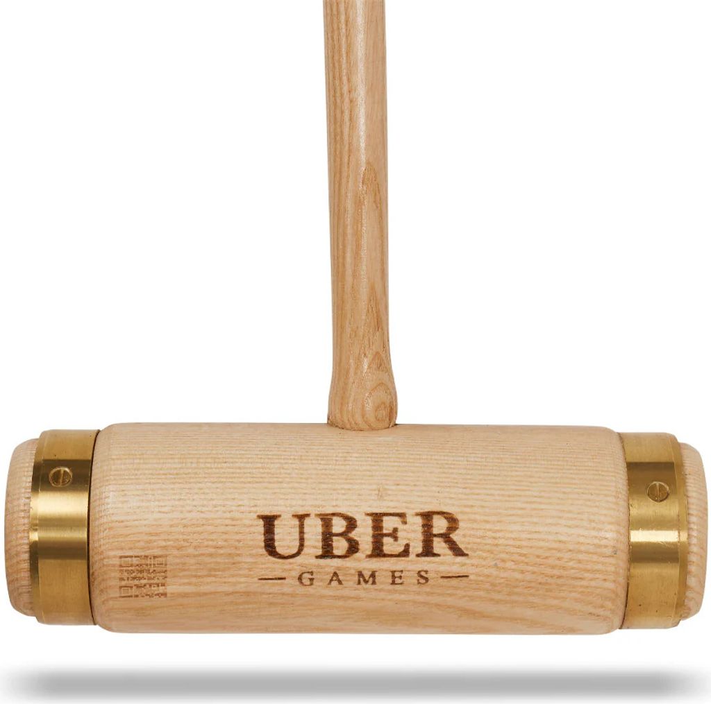 Ubergames - Executive Croquet-Set - Englisches Gartenspiel - 6 Personen - Eschenhartholz - Plastikbälle - Mit Tasche
