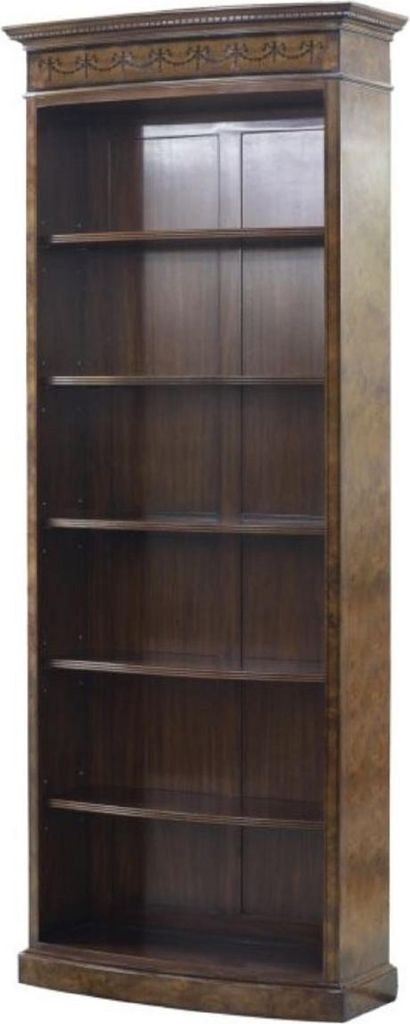 Casa Padrino Luxus Barock Bücherschrank Braun / Dunkelbraun 88 x 34 x H. 222 cm - Luxus Regalschrank im Barockstil
