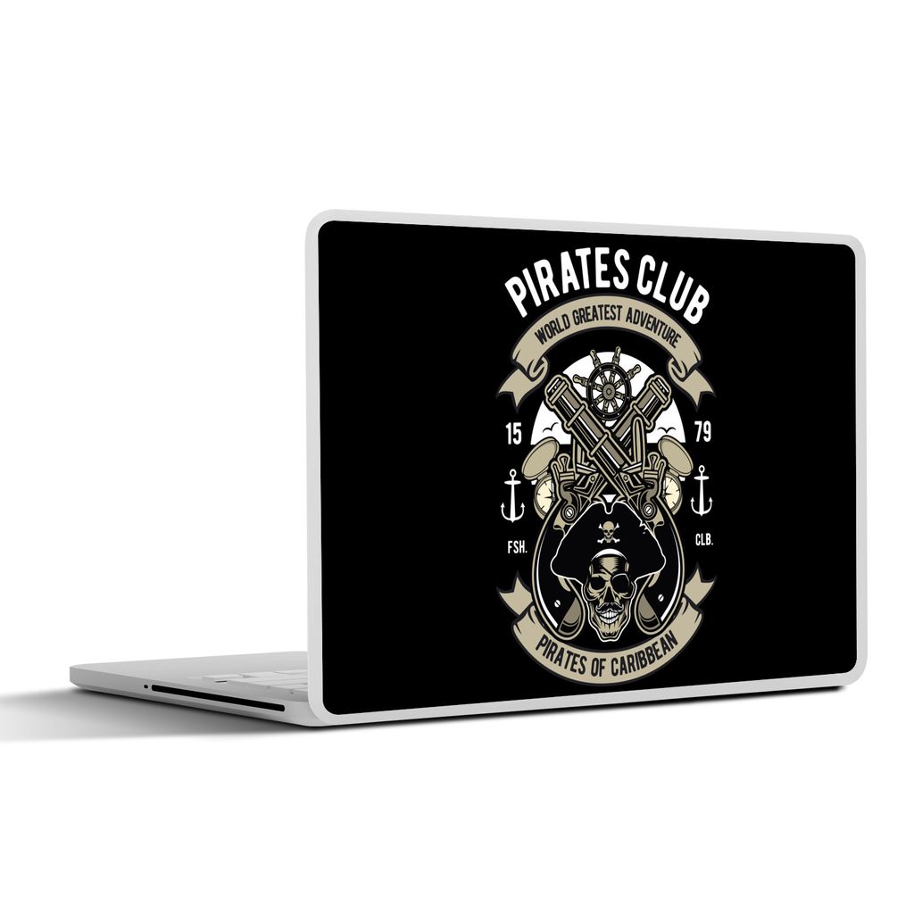 MuchoWow Laptop Aufkleber Sticker Cover Piraten - Kanone - Vintage - Zeichnung 25x18 cm - Laptop-Deko