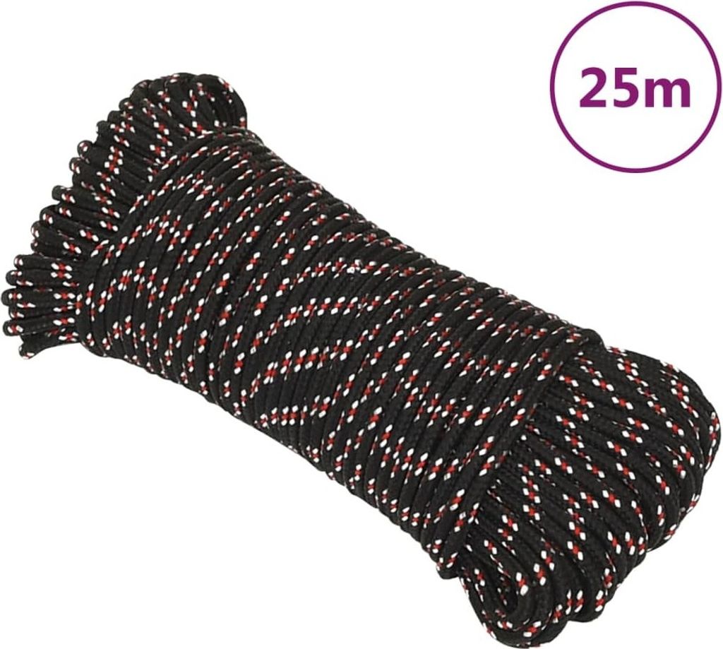 Praktischen Bootsseil Schwarz 5 mm 25 m Polypropylen - Garten & Heimwerken ,design Möbel 9666346 1parcel