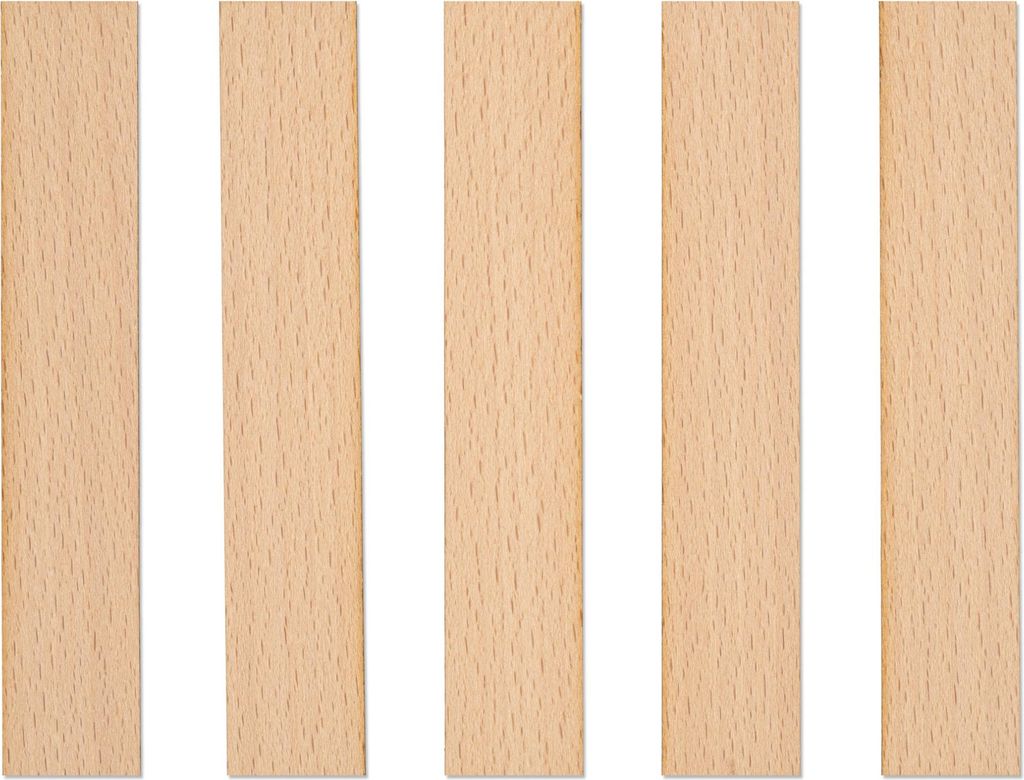 Holzdochte für Kerzen, 140 x 25 x 1 mm, 5 Stück