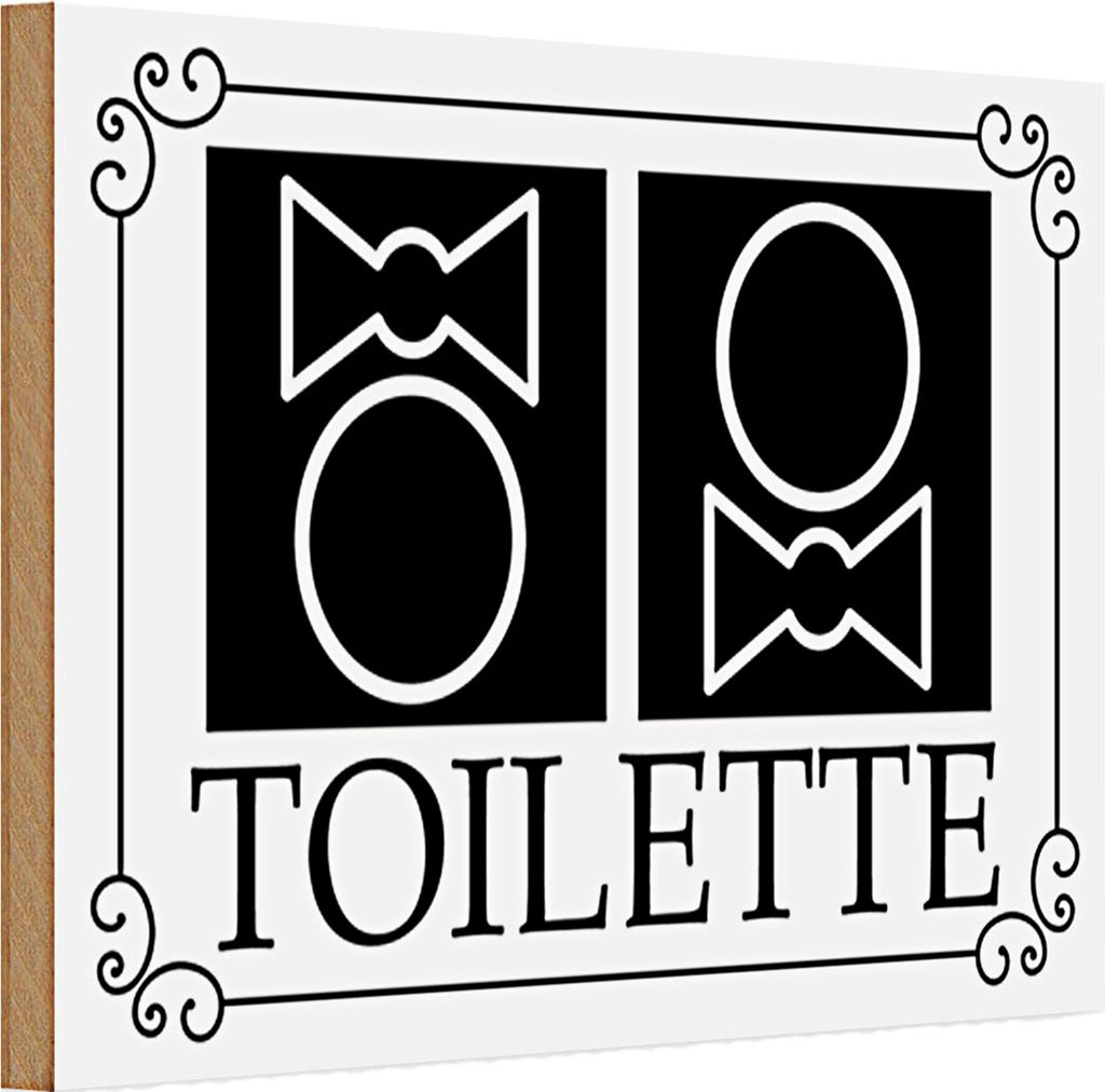 Holzschild Toilette 30x20cm WC Piktogramm