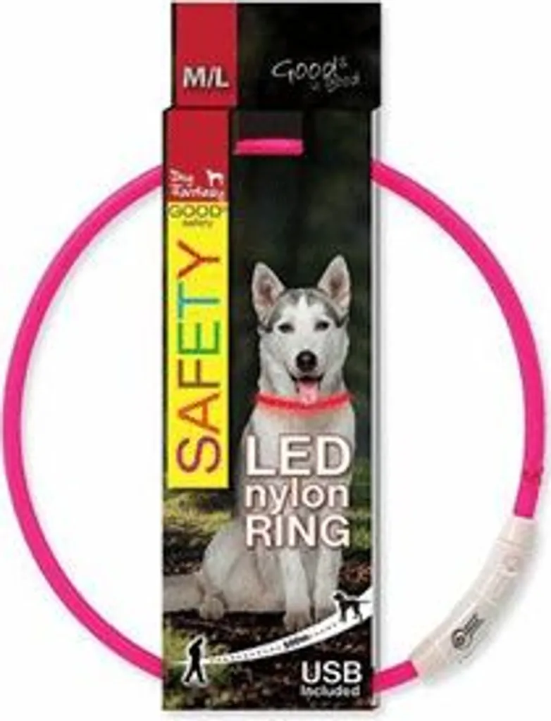 Collare Luminoso Fantasy Rosa 65cm USB: Sicurezza per il tuo Cane