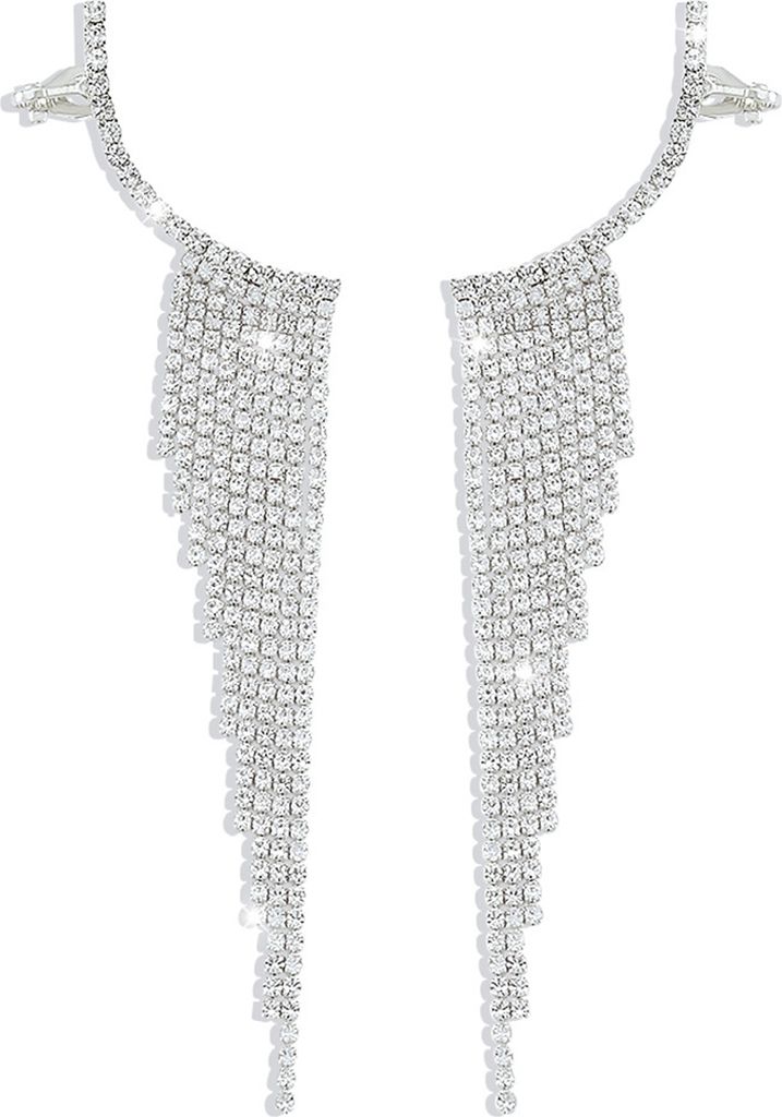 Einfache, beliebte Ohrringe mit Quasten-Design, glänzendem Strass, angenehm zu tragen, vielseitige, stilvolle Ohrringe