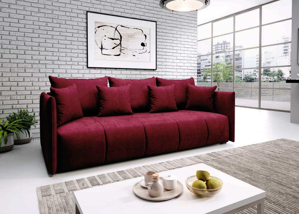 VALENTINI Dreisitzer-Sofa - rot